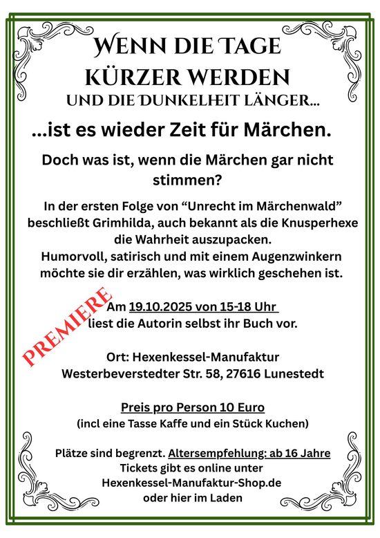 Autorenvorlesung "Unrecht im Märchenwald" Knusper, Knusper- eine Hexe packt aus